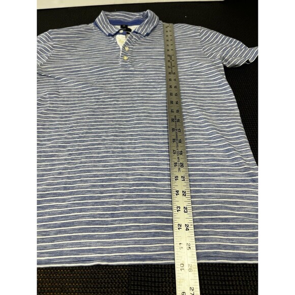 HUGO‎ BOSS Polo Slim Fit Short Sleeve Striped Blue Size Small - Picture 2 of 5